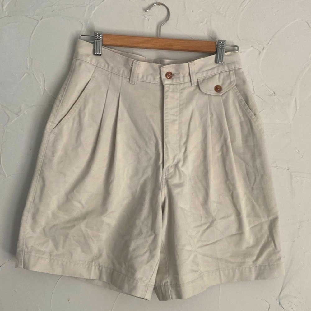 Tan mid length shorts